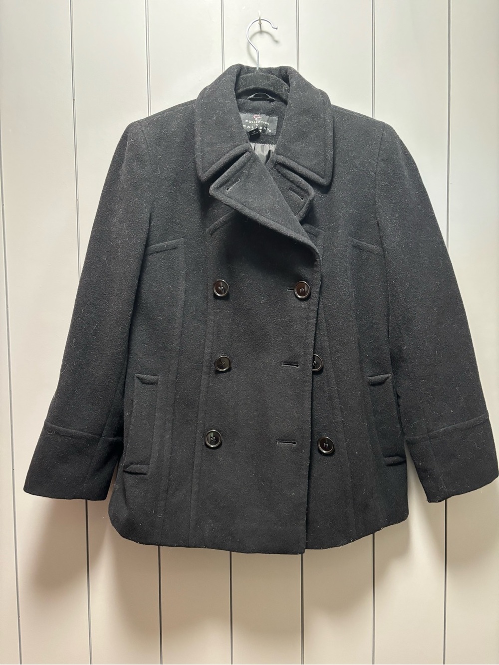 Collection B Black Double-Breasted Pea Coat